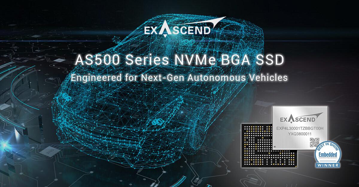 Exascend 至誉科技发布AS500系列BGA固态硬盘，满足自动驾驶汽车需求 闪存 速度 gb bga 固态硬盘 至誉科技 第1张
