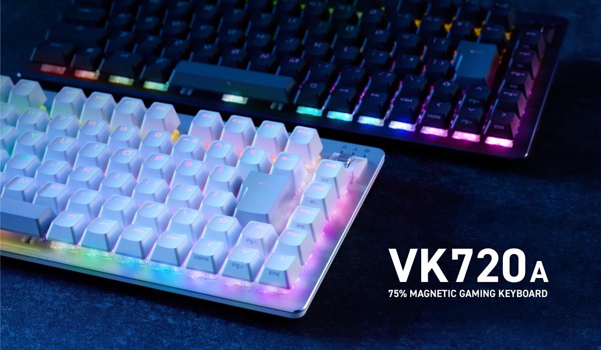 宜丽客推出 VK720A 磁轴有线键盘：75% 配列，支持长短空格键切换 鼠标 vk 空格键 宜丽客 有线键盘 机械键盘 第1张