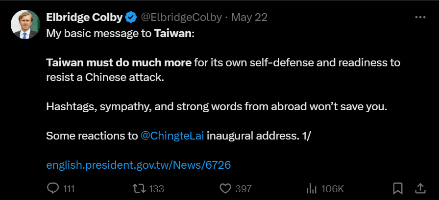 美国鹰派对台湾政客的“嘴炮”不满，揭露台湾军事准备笑话 第2张