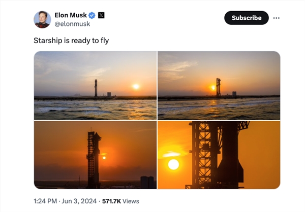SpaceX星舰第四次试飞即将启程，马斯克宣布准备就绪 第1张
