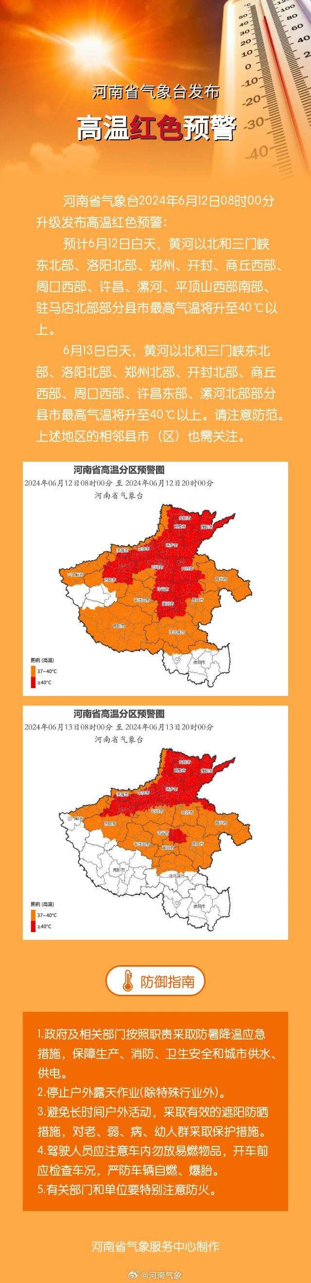 河南省已达到轻度干旱等级 多地气温将超40℃ 发布高温红色预警
