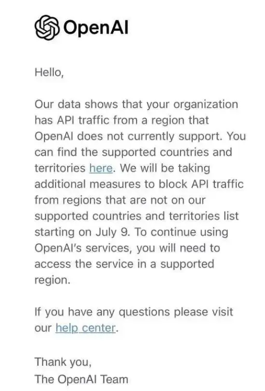 OpenAI称将采取额外措施 停止其不支持的国家和地区的API使用 第1张